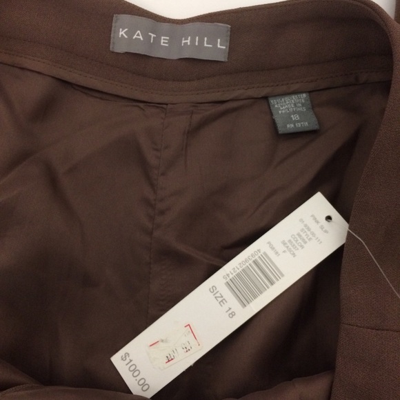 Kate Hill Brown Classic Trousers Size 18 NWT - Picture 2 of 5